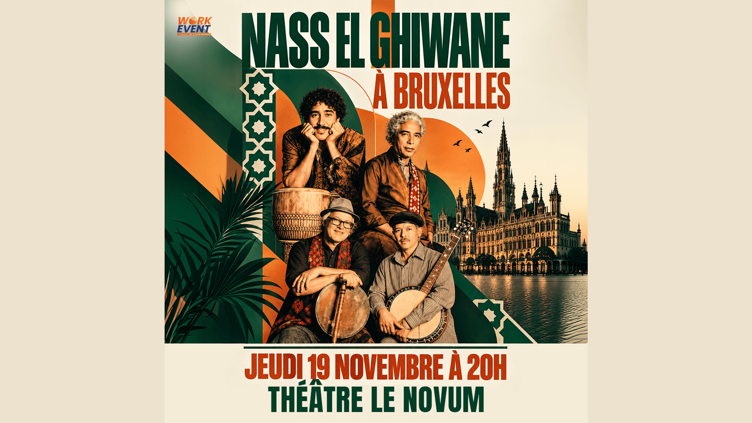 Music Nass El Ghiwane at NOVUM, Brussels on 19 nov 2026
