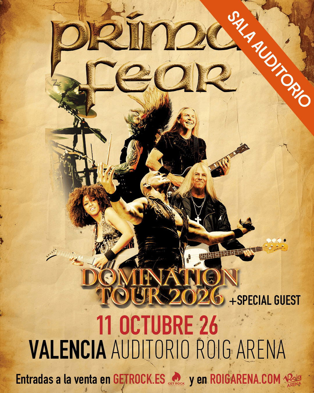 Music Domination Tour 2026 - Primal Fear at Roig Arena on Oct 11, 2026