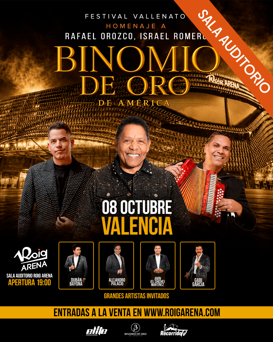 Music Festival Vallenato - Binomio de Oro at Roig Arena, Valencia on Oct 8, 2026