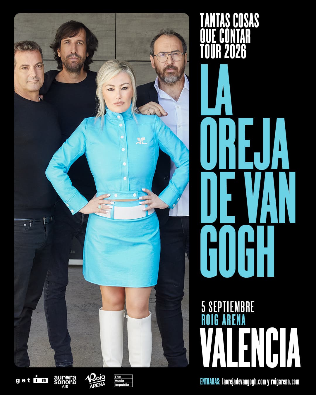 Music Tantas cosas que contar Tour 2026 - La Oreja de Van Gogh at Roig Arena, Valencia on Sep 5, 2026